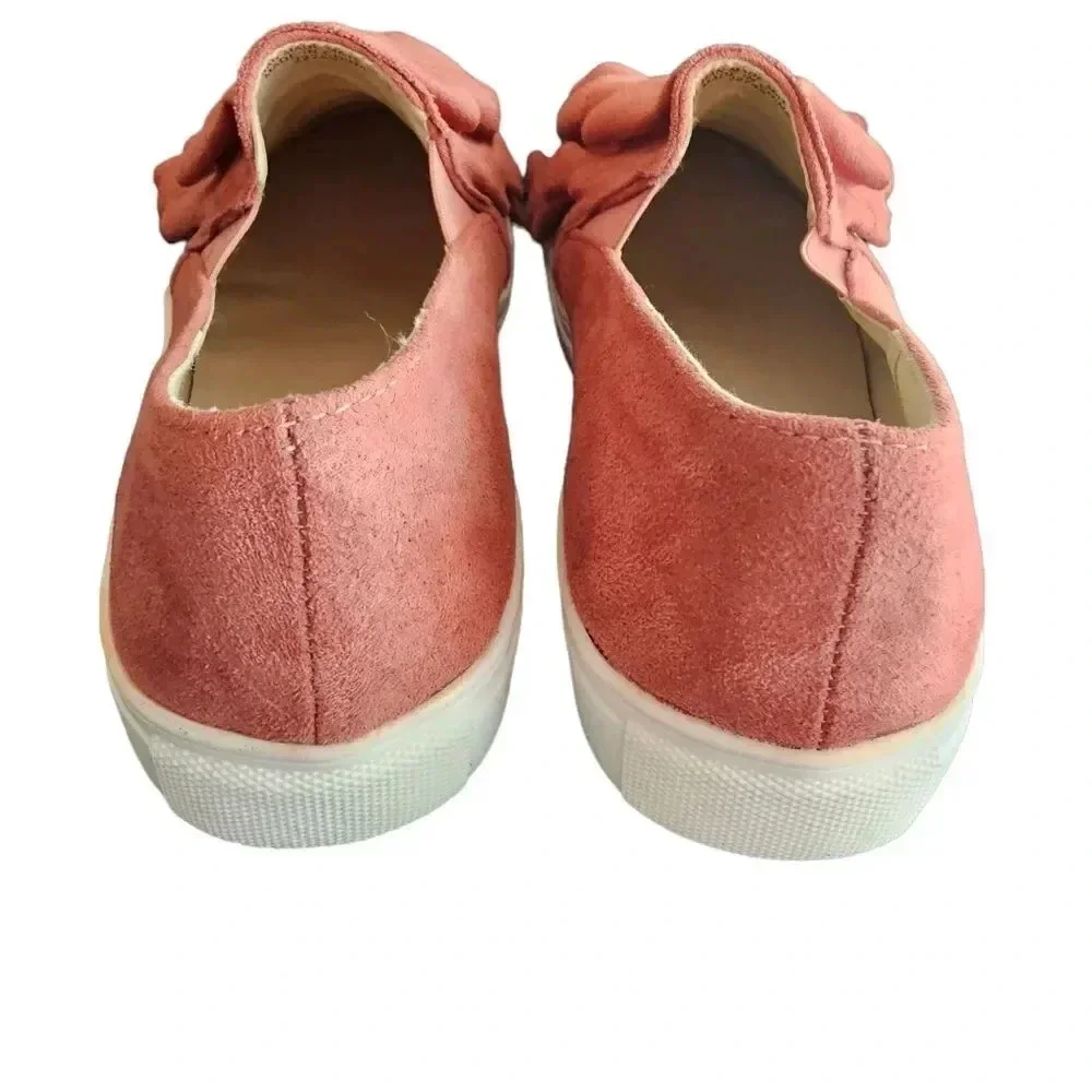 JC Journee Collection Mauve‎ Glint Ruffle sneaker Size 6 New
